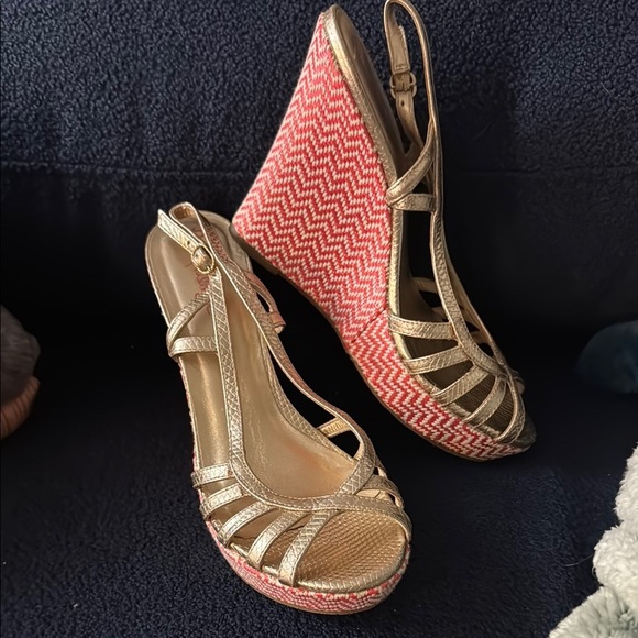 Lilly Pulitzer Sophie Chevron Wedge Sandals - Picture 1 of 5
